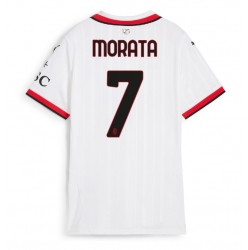 Strój piłkarski AC Milan Alvaro Morata #7 Koszulka Wyjazdowej damskie 2024-25 Krótki Rękaw