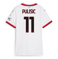 Strój piłkarski AC Milan Christian Pulisic #11 Koszulka Wyjazdowej damskie 2024-25 Krótki Rękaw