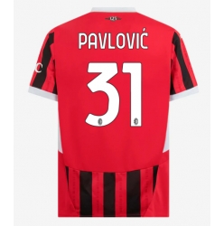 Strój piłkarski AC Milan Strahinja Pavlovic #31 Koszulka Podstawowej 2024-25 Krótki Rękaw