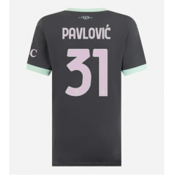 Strój piłkarski AC Milan Strahinja Pavlovic #31 Koszulka Trzeciej damskie 2024-25 Krótki Rękaw