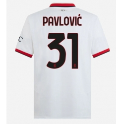 Strój piłkarski AC Milan Strahinja Pavlovic #31 Koszulka Wyjazdowej 2024-25 Krótki Rękaw