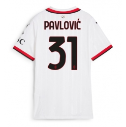 Strój piłkarski AC Milan Strahinja Pavlovic #31 Koszulka Wyjazdowej damskie 2024-25 Krótki Rękaw