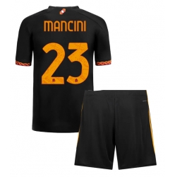 Strój piłkarski AS Roma Gianluca Mancini #23 Koszulka Trzeciej dziecięce 2023-24 Krótki Rękaw (+ Krótkie spodenki)