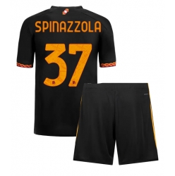 Strój piłkarski AS Roma Leonardo Spinazzola #37 Koszulka Trzeciej dziecięce 2023-24 Krótki Rękaw (+ Krótkie spodenki)