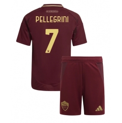 Strój piłkarski AS Roma Lorenzo Pellegrini #7 Koszulka Podstawowej dziecięce 2024-25 Krótki Rękaw (+ Krótkie spodenki)