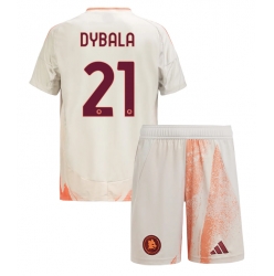 Strój piłkarski AS Roma Paulo Dybala #21 Koszulka Wyjazdowej dziecięce 2024-25 Krótki Rękaw (+ Krótkie spodenki)