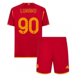 Strój piłkarski AS Roma Romelu Lukaku #90 Koszulka Podstawowej dziecięce 2023-24 Krótki Rękaw (+ Krótkie spodenki)