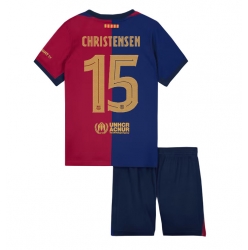 Strój piłkarski Barcelona Andreas Christensen #15 Koszulka Podstawowej dziecięce 2024-25 Krótki Rękaw (+ Krótkie spodenki)