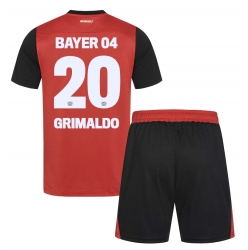 Strój piłkarski Bayer Leverkusen Alejandro Grimaldo #20 Koszulka Podstawowej dziecięce 2024-25 Krótki Rękaw (+ Krótkie spodenki)