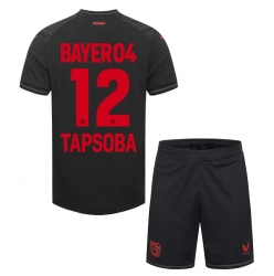 Strój piłkarski Bayer Leverkusen Edmond Tapsoba #12 Koszulka Podstawowej dziecięce 2023-24 Krótki Rękaw (+ Krótkie spodenki)