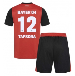 Strój piłkarski Bayer Leverkusen Edmond Tapsoba #12 Koszulka Podstawowej dziecięce 2024-25 Krótki Rękaw (+ Krótkie spodenki)