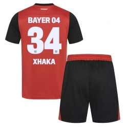 Strój piłkarski Bayer Leverkusen Granit Xhaka #34 Koszulka Podstawowej dziecięce 2024-25 Krótki Rękaw (+ Krótkie spodenki)