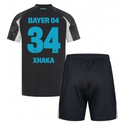 Strój piłkarski Bayer Leverkusen Granit Xhaka #34 Koszulka Trzeciej dziecięce 2024-25 Krótki Rękaw (+ Krótkie spodenki)