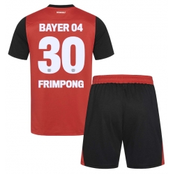 Strój piłkarski Bayer Leverkusen Jeremie Frimpong #30 Koszulka Podstawowej dziecięce 2024-25 Krótki Rękaw (+ Krótkie spodenki)