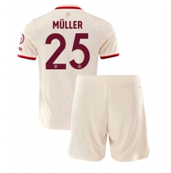 Strój piłkarski Bayern Munich Thomas Muller #25 Koszulka Trzeciej dziecięce 2024-25 Krótki Rękaw (+ Krótkie spodenki)