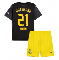 Strój piłkarski Borussia Dortmund Donyell Malen #21 Koszulka Wyjazdowej dziecięce 2024-25 Krótki Rękaw (+ Krótkie spodenki)