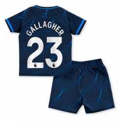 Strój piłkarski Chelsea Conor Gallagher #23 Koszulka Wyjazdowej dziecięce 2023-24 Krótki Rękaw (+ Krótkie spodenki)