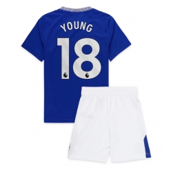 Strój piłkarski Everton Ashley Young #18 Koszulka Podstawowej dziecięce 2024-25 Krótki Rękaw (+ Krótkie spodenki)