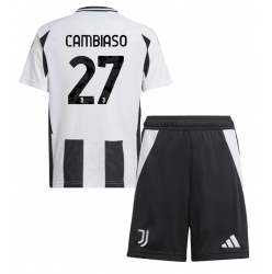 Strój piłkarski Juventus Andrea Cambiaso #27 Koszulka Podstawowej dziecięce 2024-25 Krótki Rękaw (+ Krótkie spodenki)