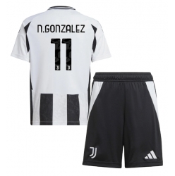 Strój piłkarski Juventus Nicolas Gonzalez #11 Koszulka Podstawowej dziecięce 2024-25 Krótki Rękaw (+ Krótkie spodenki)