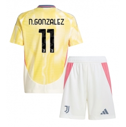 Strój piłkarski Juventus Nicolas Gonzalez #11 Koszulka Wyjazdowej dziecięce 2024-25 Krótki Rękaw (+ Krótkie spodenki)