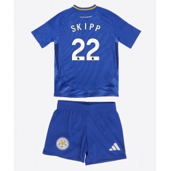 Strój piłkarski Leicester City Oliver Skipp #22 Koszulka Podstawowej dziecięce 2024-25 Krótki Rękaw (+ Krótkie spodenki)