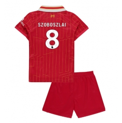 Strój piłkarski Liverpool Dominik Szoboszlai #8 Koszulka Podstawowej dziecięce 2024-25 Krótki Rękaw (+ Krótkie spodenki)