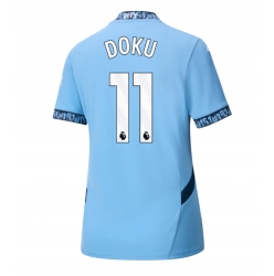 Strój piłkarski Manchester City Jeremy Doku #11 Koszulka Podstawowej damskie 2024-25 Krótki Rękaw