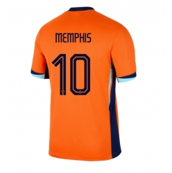 Strój piłkarski Niderlandy Memphis Depay #10 Koszulka Podstawowej ME 2024 Krótki Rękaw