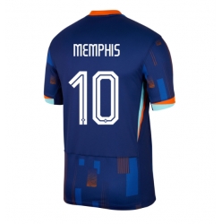 Strój piłkarski Niderlandy Memphis Depay #10 Koszulka Wyjazdowej ME 2024 Krótki Rękaw