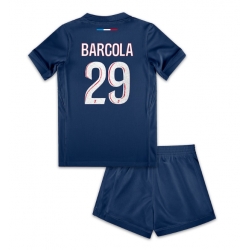 Strój piłkarski Paris Saint-Germain Bradley Barcola #29 Koszulka Podstawowej dziecięce 2024-25 Krótki Rękaw (+ Krótkie spodenki)