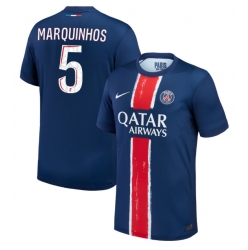 Strój piłkarski Paris Saint-Germain Marquinhos #5 Koszulka Podstawowej 2024-25 Krótki Rękaw