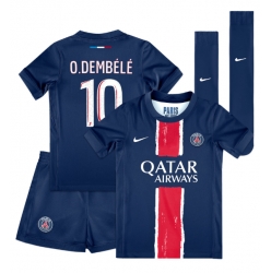 Strój piłkarski Paris Saint-Germain Ousmane Dembele #10 Koszulka Podstawowej dziecięce 2024-25 Krótki Rękaw (+ Krótkie spodenki)