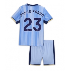 Strój piłkarski Tottenham Hotspur Pedro Porro #23 Koszulka Wyjazdowej dziecięce 2024-25 Krótki Rękaw (+ Krótkie spodenki)