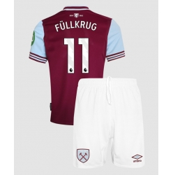 Strój piłkarski West Ham United Niclas Fullkrug #11 Koszulka Podstawowej dziecięce 2024-25 Krótki Rękaw (+ Krótkie spodenki)